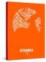 Istanbul Street Map Orange-NaxArt-Stretched Canvas