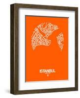 Istanbul Street Map Orange-NaxArt-Framed Art Print