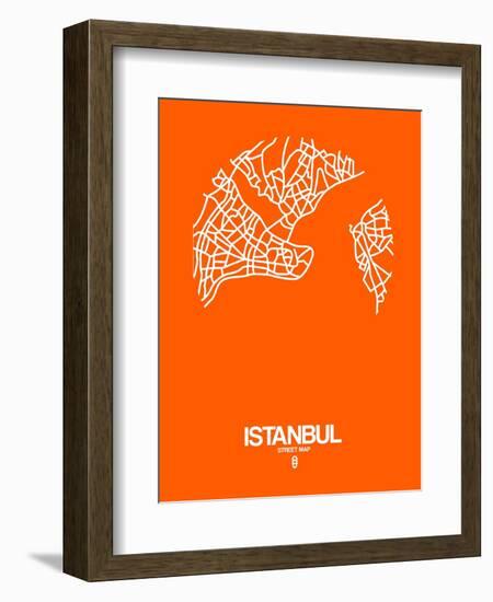 Istanbul Street Map Orange-NaxArt-Framed Art Print