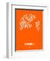 Istanbul Street Map Orange-NaxArt-Framed Art Print