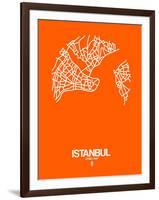 Istanbul Street Map Orange-NaxArt-Framed Art Print