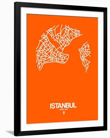 Istanbul Street Map Orange-NaxArt-Framed Art Print