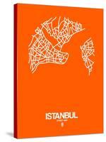 Istanbul Street Map Orange-NaxArt-Stretched Canvas