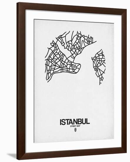 Istanbul Street Map White-NaxArt-Framed Art Print