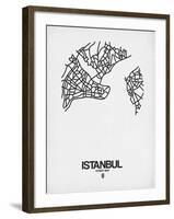 Istanbul Street Map White-NaxArt-Framed Art Print