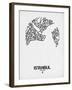 Istanbul Street Map White-NaxArt-Framed Art Print