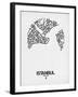 Istanbul Street Map White-NaxArt-Framed Art Print