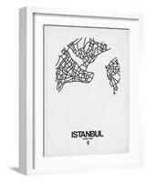 Istanbul Street Map White-NaxArt-Framed Art Print