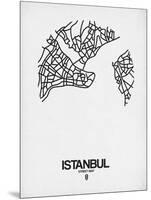 Istanbul Street Map White-NaxArt-Mounted Art Print