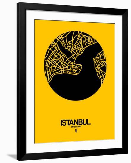 Istanbul Street Map Yellow-NaxArt-Framed Art Print