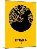 Istanbul Street Map Yellow-NaxArt-Mounted Art Print