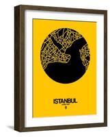 Istanbul Street Map Yellow-NaxArt-Framed Art Print