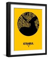 Istanbul Street Map Yellow-NaxArt-Framed Art Print