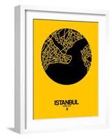 Istanbul Street Map Yellow-NaxArt-Framed Art Print