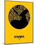 Istanbul Street Map Yellow-NaxArt-Mounted Art Print