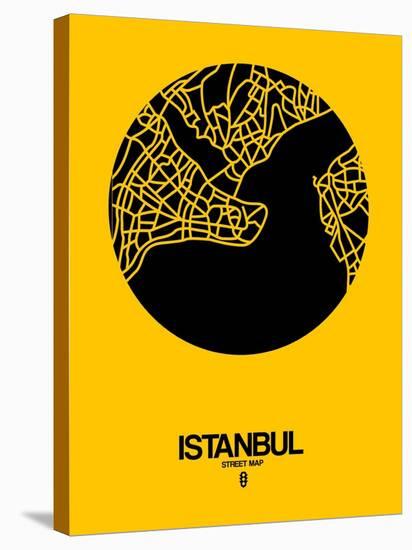 Istanbul Street Map Yellow-NaxArt-Stretched Canvas