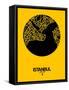 Istanbul Street Map Yellow-NaxArt-Framed Stretched Canvas