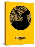 Istanbul Street Map Yellow-NaxArt-Stretched Canvas
