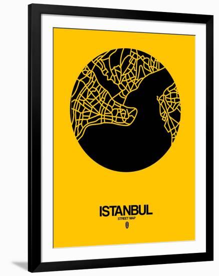 Istanbul Street Map Yellow-NaxArt-Framed Art Print