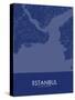 Istanbul, Turkey Blue Map-null-Stretched Canvas