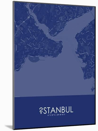 Istanbul, Turkey Blue Map-null-Mounted Poster
