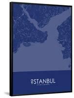 Istanbul, Turkey Blue Map-null-Framed Poster