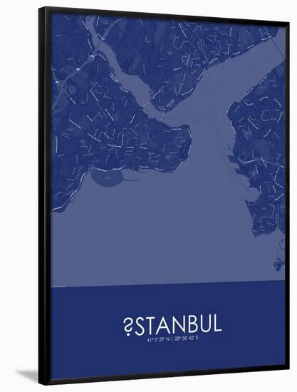 Istanbul, Turkey Blue Map-null-Framed Poster