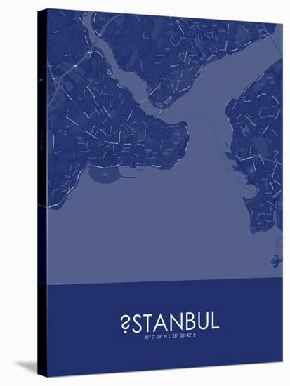 Istanbul, Turkey Blue Map-null-Stretched Canvas