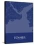 Istanbul, Turkey Blue Map-null-Stretched Canvas