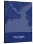 Istanbul, Turkey Blue Map-null-Stretched Canvas