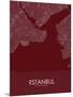 Istanbul, Turkey Red Map-null-Mounted Poster