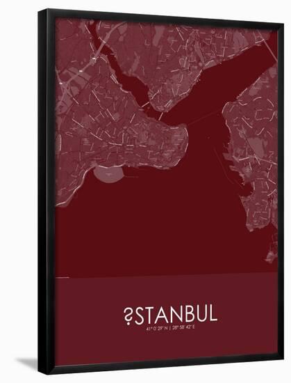 Istanbul, Turkey Red Map-null-Framed Poster