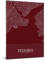 Istanbul, Turkey Red Map-null-Mounted Poster