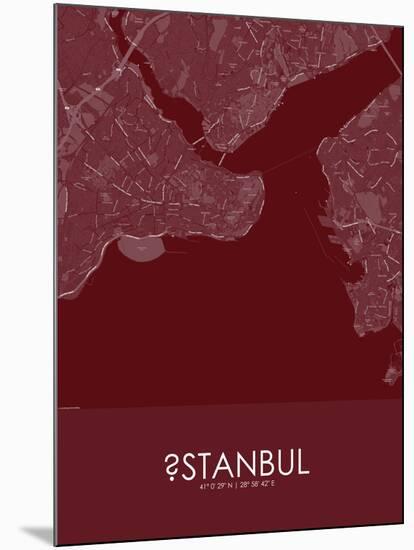 Istanbul, Turkey Red Map-null-Mounted Poster