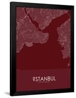 Istanbul, Turkey Red Map-null-Framed Poster