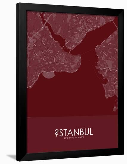 Istanbul, Turkey Red Map-null-Framed Poster