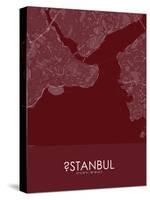 Istanbul, Turkey Red Map-null-Stretched Canvas