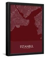 Istanbul, Turkey Red Map-null-Framed Poster