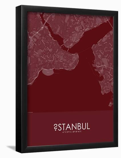 Istanbul, Turkey Red Map-null-Framed Poster