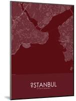 Istanbul, Turkey Red Map-null-Mounted Poster