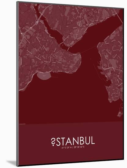 Istanbul, Turkey Red Map-null-Mounted Poster