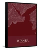 Istanbul, Turkey Red Map-null-Framed Stretched Canvas