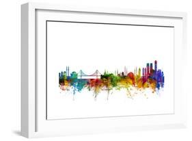 Istanbul Turkey Skyline-Michael Tompsett-Framed Art Print