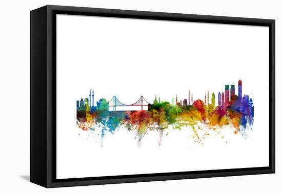 Istanbul Turkey Skyline-Michael Tompsett-Framed Stretched Canvas