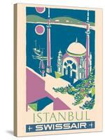 Istanbul, Turkey - Swissair - Ortaköy Mosque - Vintage Airline Travel Poster, 1951-Henri Ott-Stretched Canvas