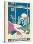 Istanbul, Turkey - Swissair - Ortaköy Mosque - Vintage Airline Travel Poster, 1951-Henri Ott-Stretched Canvas