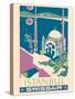 Istanbul, Turkey - Swissair - Ortaköy Mosque - Vintage Airline Travel Poster, 1951-Henri Ott-Stretched Canvas