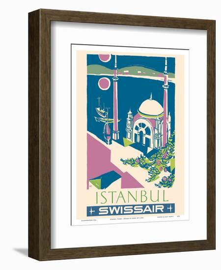 Istanbul, Turkey - Swissair - Ortakoy Mosque-Henri Ott-Framed Art Print