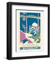 Istanbul, Turkey - Swissair - Ortakoy Mosque-Henri Ott-Framed Art Print