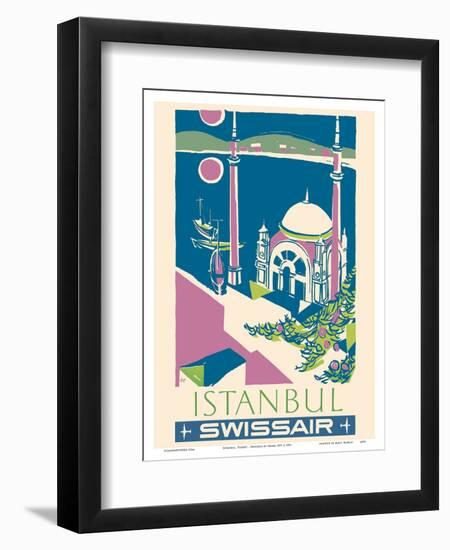 Istanbul, Turkey - Swissair - Ortakoy Mosque-Henri Ott-Framed Art Print